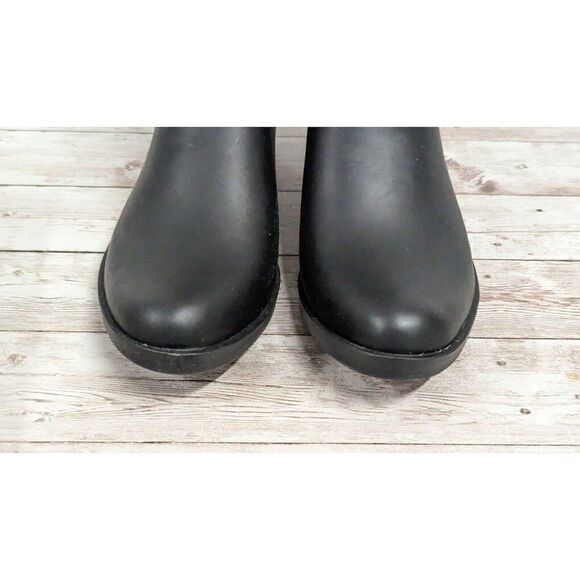 Lucky Brand Bunita Womens Size 7M Black Side Zip Round Toe Block Heel Rain Boots - Picture 5 of 11